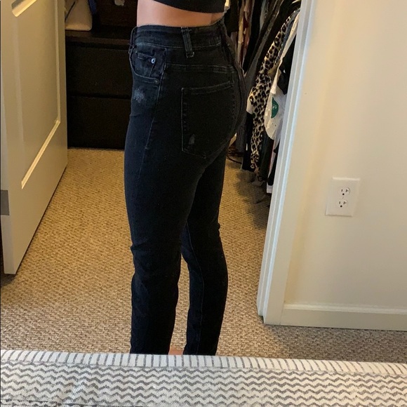 Black button front jeans - Picture 2 of 3